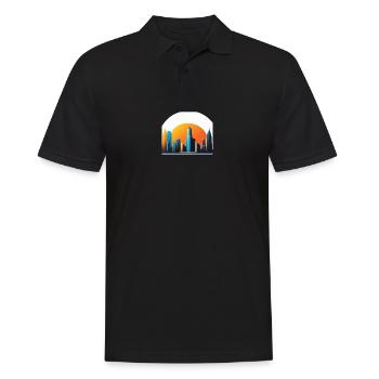 Logo Skyline - Männer Poloshirt - Schwarz - Vorne - Kai (181cm)