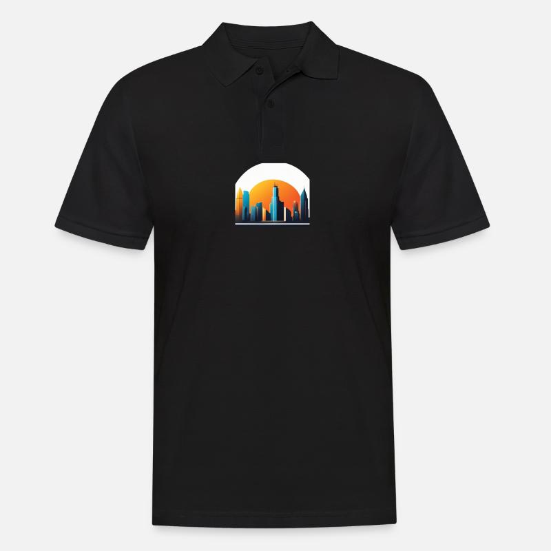 Logo Skyline - Männer Poloshirt - Schwarz