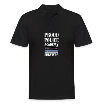 Proud Police Academy Distressed USA Flagg Überle - Polo Homme - noir - Devant - Kai (181cm)