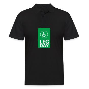 Citation drôle Gym-Leg Day Funny Ha - Polo Homme - noir - Devant - Kai (181cm)
