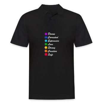 Chakra Fleur de Lotus Yoga Bouddhisme Méditation spir - Polo Homme - noir - Devant - Kai (181cm)
