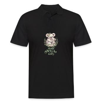 Best Mom Ever Koala Embrace Floral Wreath - Männer Poloshirt - Schwarz - Vorne - Kai (181cm)