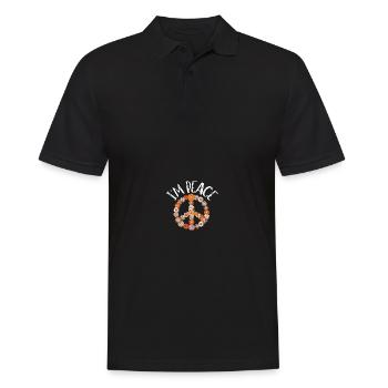 I come in peace im peace couples - Männer Poloshirt - Schwarz - Vorne - Kai (181cm)