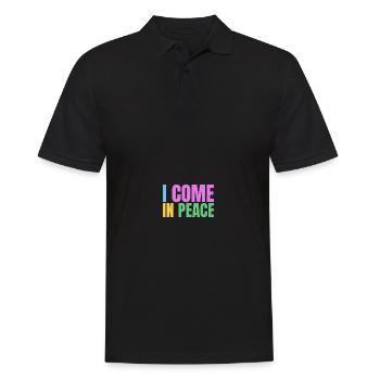 I come in peace im peace couples - Männer Poloshirt - Schwarz - Vorne - Kai (181cm)