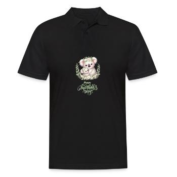 Koala Lover Hug Floral Mum Happy Mother's Day - Männer Poloshirt - Schwarz - Vorne - Kai (181cm)