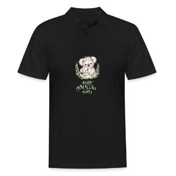 Best Mom Ever Koala Embrace Floral Wreath - Männer Poloshirt - Schwarz - Vorne - Kai (181cm)