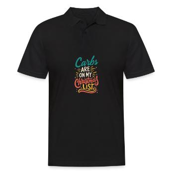 Carbs Are On My Christmas List Festive Humor - Men's Polo Shirt - black - Front - Kai (181cm)