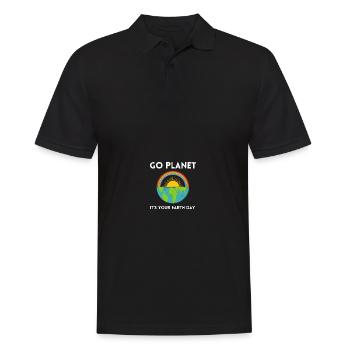 Go Planet It's Your Earth Day Rainbow - Männer Poloshirt - Schwarz - Vorne - Kai (181cm)