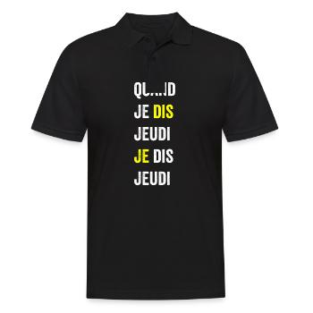 quand je dis jeudi je dis jeudi1 - Polo Homme - noir - Devant - Kai (181cm)