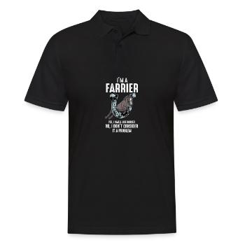 Funny quote Farrier Hero Horseshoe Hoof -Trimmg - Men's Polo Shirt - black - Front - Kai (181cm)