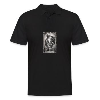 Die Liebenden Skelett Gothic Tarot Kunst - Männer Poloshirt - Schwarz - Vorne - Kai (181cm)