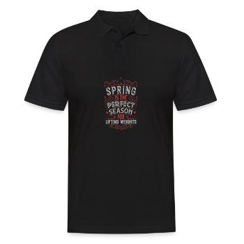Der Frühling ist die perfekte Jahreszeit zum Heben von Gewichten - Männer Poloshirt - Schwarz - Vorne - Kai (181cm)