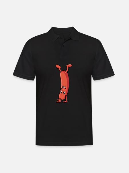 Sausage that makes a handstand - Men's Polo Shirt - black