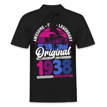 1938 Vintage Birthday Retro Vintage Gift - Men's Polo Shirt - black - Front - Kai (181cm)