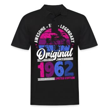 1962 Vintage 60e anniversaire rétro Vintage - Polo Homme - noir - Devant - Kai (181cm)