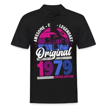 1979 Birthday Born In 1979 Retro Vintage - Men's Polo Shirt - black - Front - Kai (181cm)