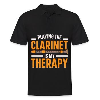 Jouer de la clarinette est mon clarinettiste de thérapie - Polo Homme - noir - Devant - Kai (181cm)