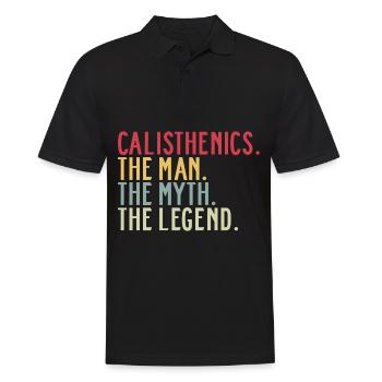 Calisthenics Dad Papa Lustige Sprüche Vintage - Männer Poloshirt - Schwarz - Vorne - Kai (181cm)