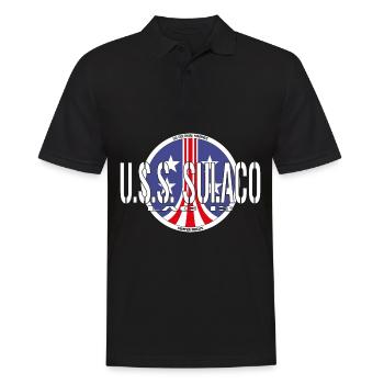 USS Sulaco Crew Shirt with Colonial Marines Logo - Männer Poloshirt - Schwarz - Vorne - Kai (181cm)