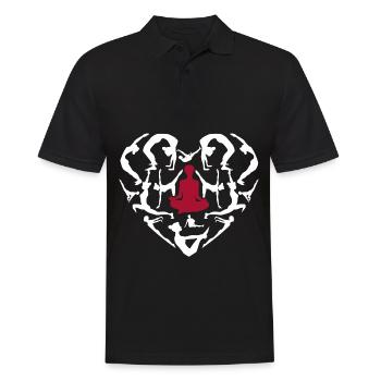 Yoga Lover Meditation Fitness Übung Meditieren - Männer Poloshirt - Schwarz - Vorne - Kai (181cm)