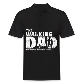 Hundepapa Dad Papa Vater mit 2 zwei Hunde Hunden - Männer Poloshirt - Schwarz - Vorne - Kai (181cm)