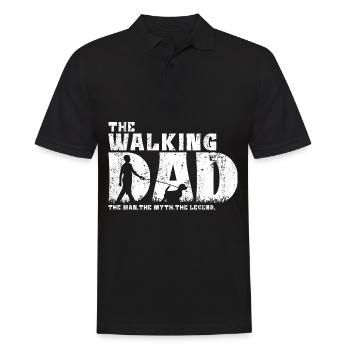 Jack Russell Terrier Walking Dad Papa Vintage - Polo Homme - noir - Devant - Kai (181cm)