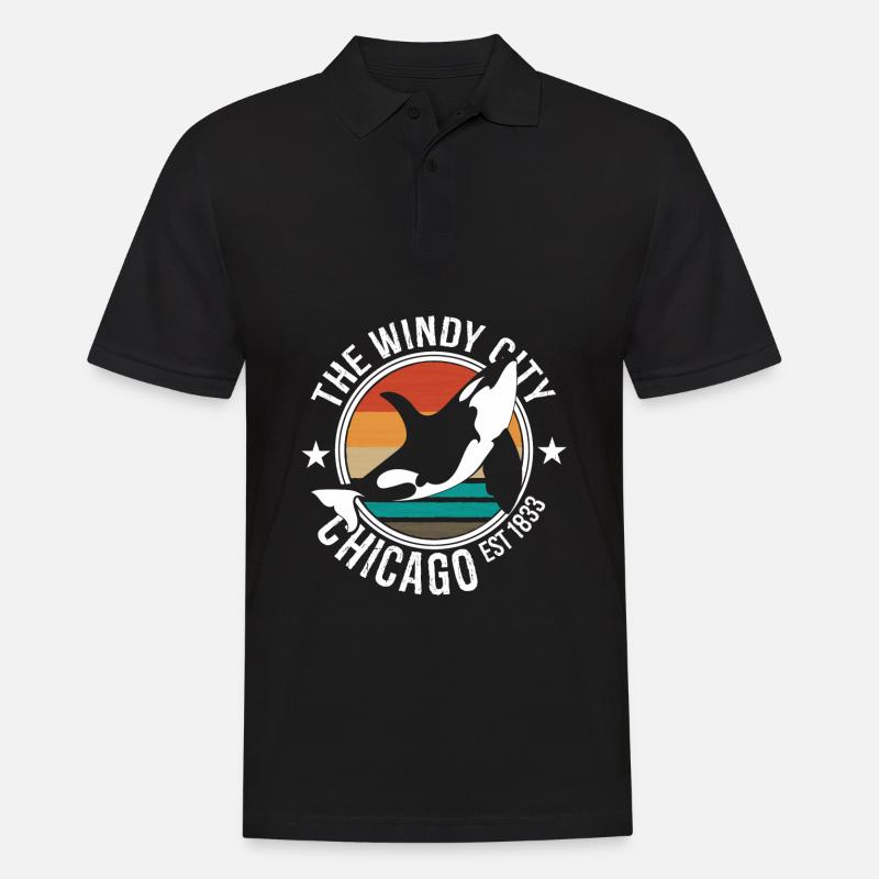 Chicago - Männer Poloshirt - Schwarz