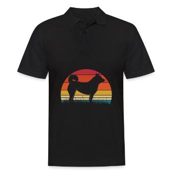 Shiba Inu Rétro - Polo Homme - noir - Devant - Kai (181cm)