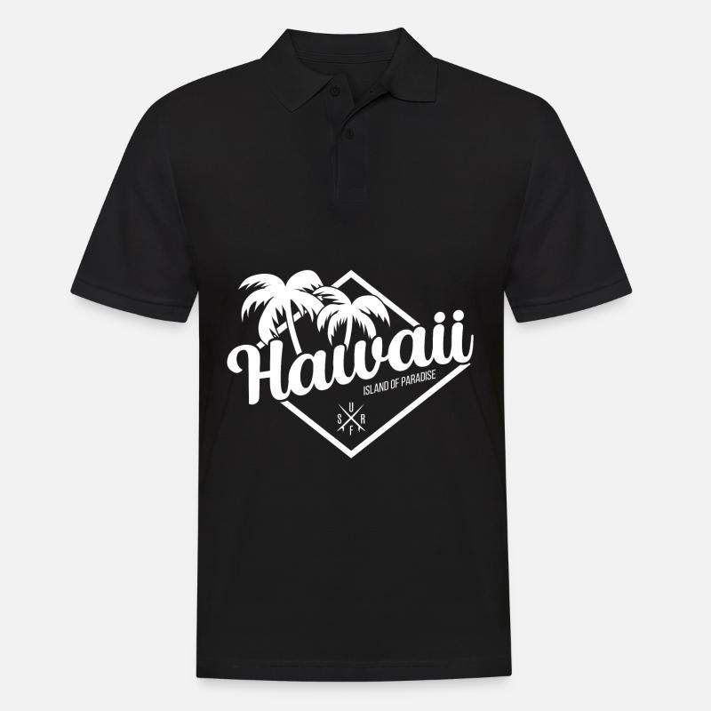 Hawaii Waikiki - Männer Poloshirt - Schwarz