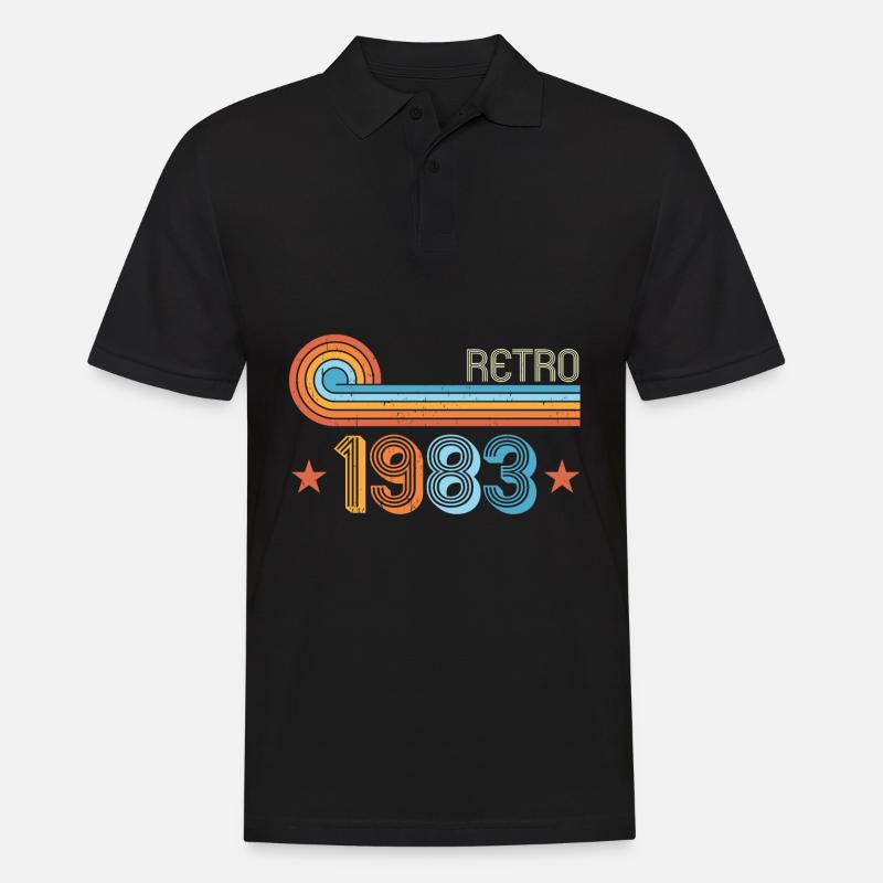 Retro 1983 - Männer Poloshirt - Schwarz