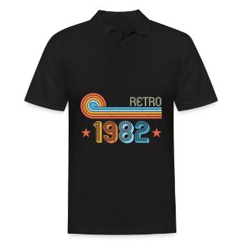 Retro 1982 - Männer Poloshirt - Schwarz - Vorne - Kai (181cm)