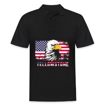 Yellowstone - Männer Poloshirt - Schwarz - Vorne - Kai (181cm)
