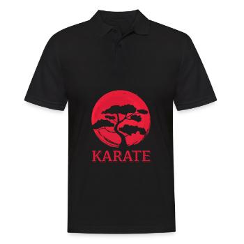 Karate - Männer Poloshirt - Schwarz - Vorne - Kai (181cm)