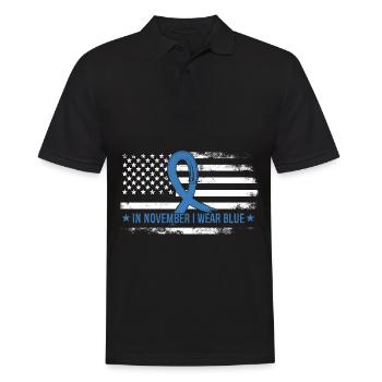 Im November trage ich Blau - Männer Poloshirt - Schwarz - Vorne - Kai (181cm)