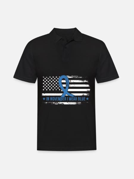 In November I wear blue - Men's Polo Shirt - black