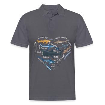 Amoureux des requins Biologie marine Animaux marins Sous-bois - Polo Homme - charbon - Devant - Nico (186cm)