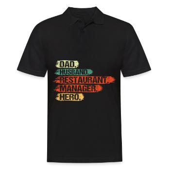 Hotel and Restaurant Manager Papa Husband Funny - Men's Polo Shirt - black - Front - Kai (181cm)
