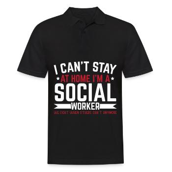 Je suis travailleur social Emploi Profession Aide sociale - Polo Homme - noir - Devant - Kai (181cm)