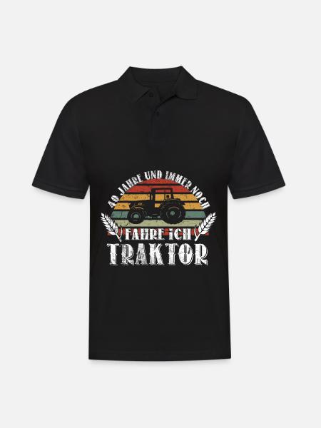 40 Geburtstag Traktor Bauer Landwirt 40 Jahre - Männer Poloshirt - Schwarz