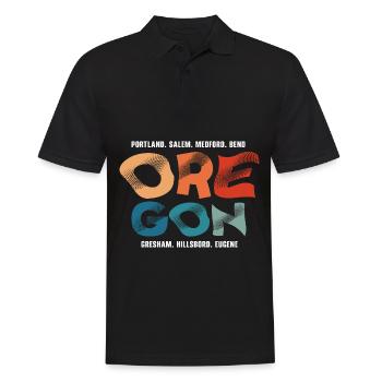 Oregon États-Unis État d’Amérique Voyage Oregonian Sa - Polo Homme - noir - Devant - Kai (181cm)
