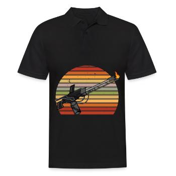 Retro Flammenwerfer Lover Flammenwerfer Hot Burn - Männer Poloshirt - Schwarz - Vorne - Kai (181cm)