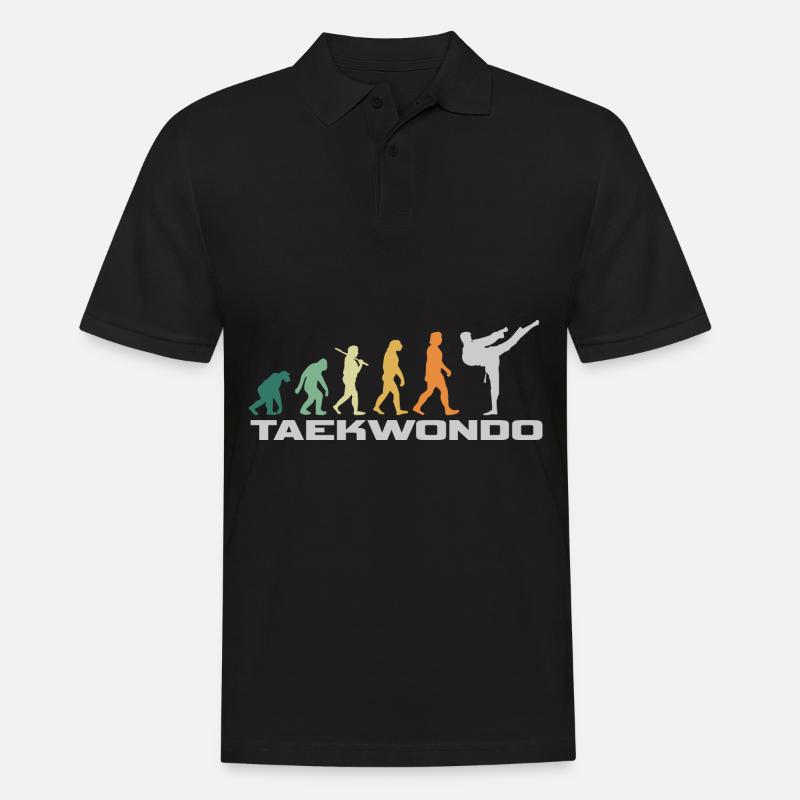 Taekwondo Retro Style - Evolution Mann - Männer Poloshirt - Schwarz