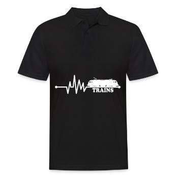 Eisenbahn Rentner Opa - Herzschlag Züge - Männer Poloshirt - Schwarz - Vorne - Kai (181cm)
