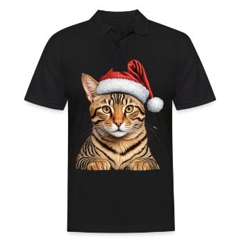 Weihnachten Bengalkatze - Männer Poloshirt - Schwarz - Vorne - Kai (181cm)