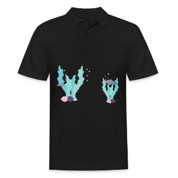 Shells and corals - Men's Polo Shirt - black - Front - Kai (181cm)