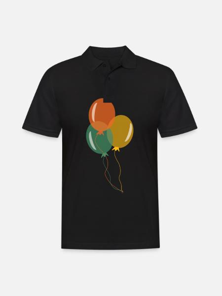 Bunte Luftballons - Männer Poloshirt - Schwarz