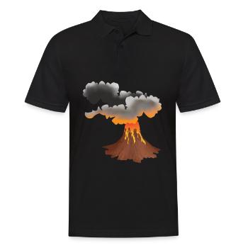 Erupting volcano design - Men's Polo Shirt - black - Front - Kai (181cm)
