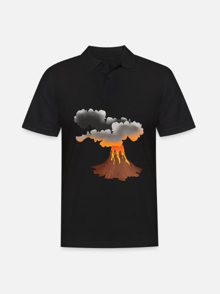 Erupting volcano design - Men's Polo Shirt - black