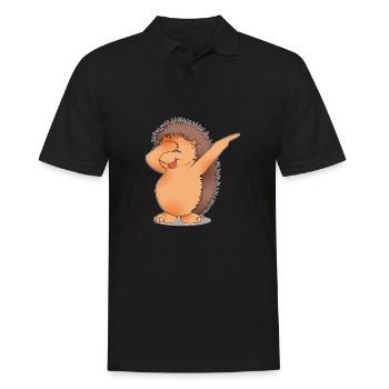 Dabbing Igel Tanz lustiges Geschenk Weihnachten - Männer Poloshirt - Schwarz - Vorne - Kai (181cm)