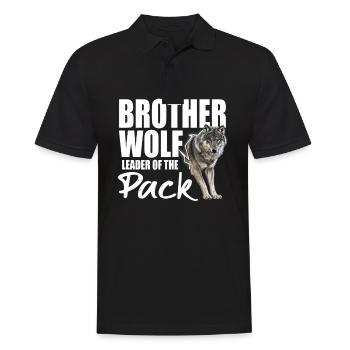 brother wolf - leader of the pack - Men's Polo Shirt - black - Front - Kai (181cm)